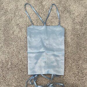 Light Blue Satin Top